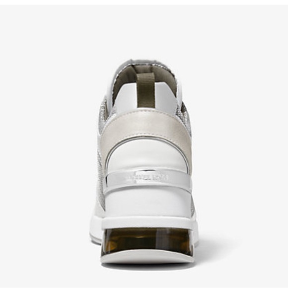 Michael Kors Georgie Extreme Glitter Chain-Mesh And Leather Trainer Sz 8.5 - Picture 3 of 17